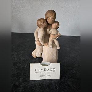 Demdaco 'Quietly' Carved Family Figurine - Neutral Tones
